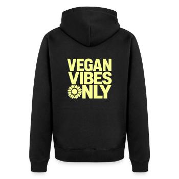Vegan Vibes Uniquement pour les végétaliens et les végétariens - Veste à capuche bio Premium Unisexe - noir - Dos - Nico (187cm)