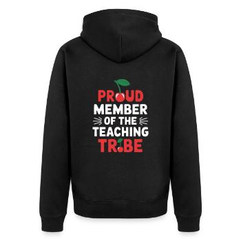 Fier membre de la tribu des enseignants - Veste à capuche bio Premium Unisexe - noir - Dos - Nico (187cm)