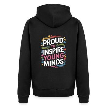 De jeunes esprits fiers pour inspirer les enseignants - Veste à capuche bio Premium Unisexe - noir - Dos - Nico (187cm)