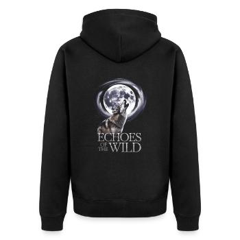 Échos de la nature sauvage, du loup et de la lune - Veste à capuche bio Premium Unisexe - noir - Dos - Nico (187cm)