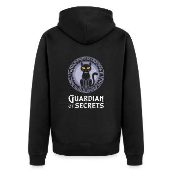 Wächter Der Geheimnisse Katze Mystik - Unisex Premium Bio Zip Hoodie - Schwarz - Hinten - Nico (187cm)