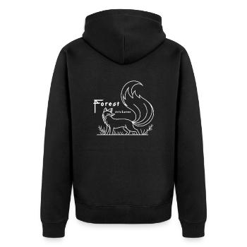 Trickster de la forêt renard illustration graphique - Veste à capuche bio Premium Unisexe - noir - Dos - Nico (187cm)