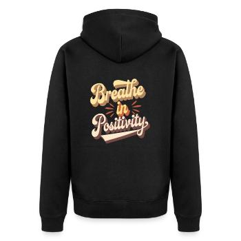 Positivity Inspiré Spiritualité Citation - Veste à capuche bio Premium Unisexe - noir - Dos - Nico (187cm)