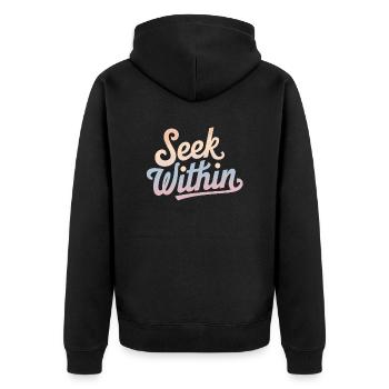 Inspirer la spiritualité : chercher à l’intérieur - Veste à capuche bio Premium Unisexe - noir - Dos - Nico (187cm)