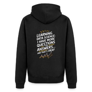 Data Scientist Data Sience: Mehr Fragen als - Unisex Premium Bio Zip Hoodie - Schwarz - Hinten - Nico (187cm)