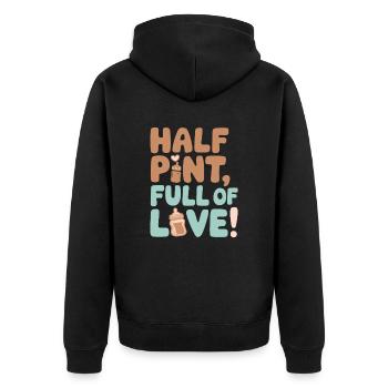 Half a year full of love Half a year Birthday - Unisex Premium Organic Zip Hoodie - black - Back - Nico (187cm)