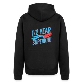 Demi-année Superkid Anniversaire 1/2 an - Veste à capuche bio Premium Unisexe - noir - Dos - Nico (187cm)