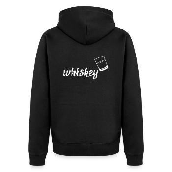whisky, blanc - Veste à capuche bio Premium Unisexe - noir - Dos - Nico (187cm)