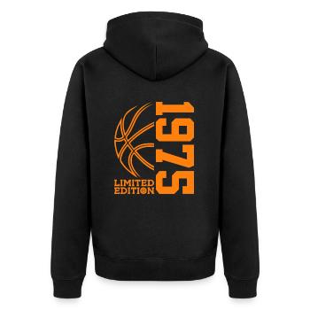 ÉDITION LIMITÉE BASKETBALL 1975 51E ANNIVERSAIRE - Veste à capuche bio Premium Unisexe - noir - Dos - Nico (187cm)