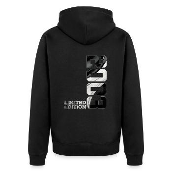 LIMITED EDITION 2003 23RD BIRTHDAY - Unisex Premium Organic Zip Hoodie - black - Back - Nico (187cm)