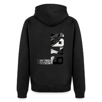 LIMITED EDITION 1979 47TH BIRTHDAY - Unisex Premium Organic Zip Hoodie - black - Back - Nico (187cm)