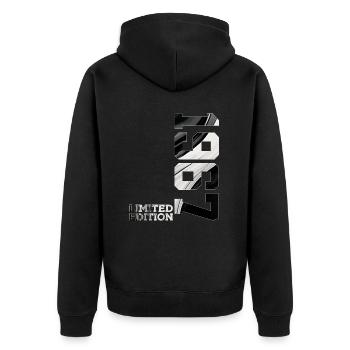 LIMITED EDITION 1967 59TH BIRTHDAY - Unisex Premium Organic Zip Hoodie - black - Back - Nico (187cm)