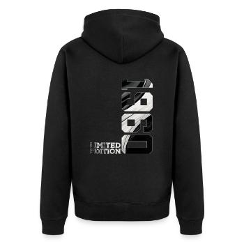 LIMITED EDITION 1960 66TH BIRTHDAY - Unisex Premium Organic Zip Hoodie - black - Back - Nico (187cm)