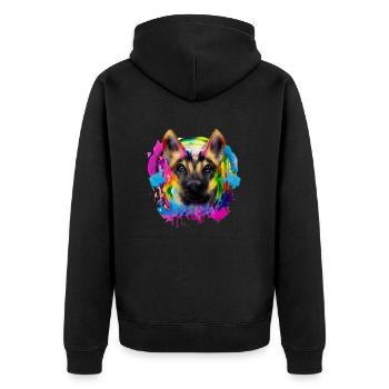 Conception de chien de berger en couleur - Veste à capuche bio Premium Unisexe - noir - Dos - Nico (187cm)