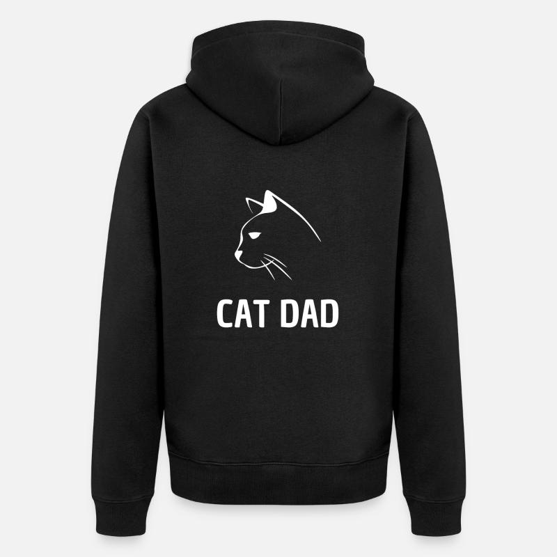 Papa chat - Veste à capuche bio Premium Unisexe - noir