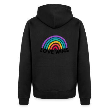 Love Graphic Love gagne Rainbow - Veste à capuche bio Premium Unisexe - noir - Dos - Nico (187cm)