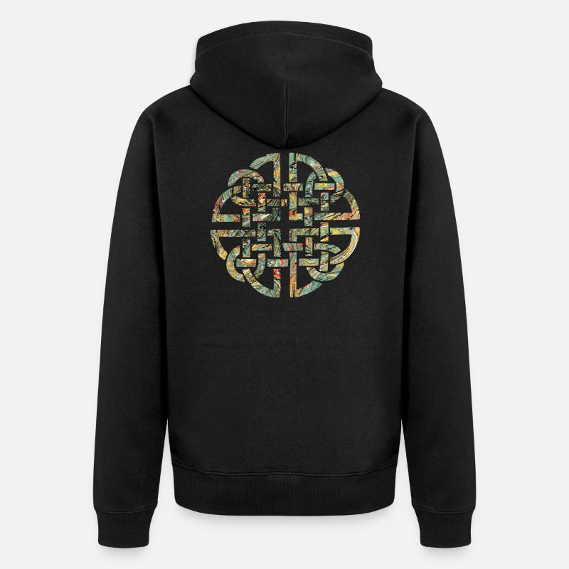 Celtic knot 8 e 200 - Unisex Premium Organic Zip Hoodie - black