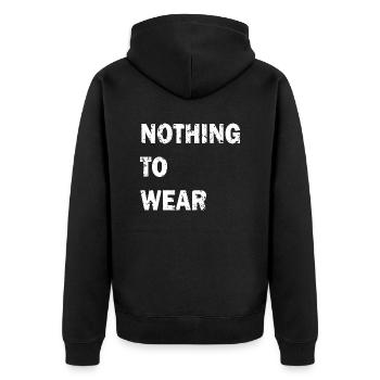 NOTHING TO WEAR - nichts zum Anziehen - Unisex Premium Bio Zip Hoodie - Schwarz - Hinten - Nico (187cm)