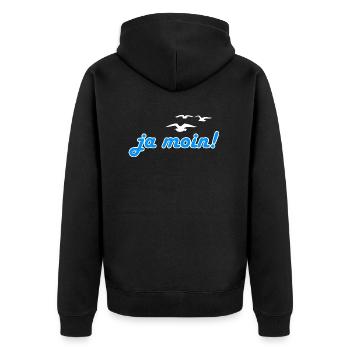 Norden Ostsee Nordsee Nordeutschland Meer - Unisex Premium Bio Zip Hoodie - Schwarz - Hinten - Nico (187cm)