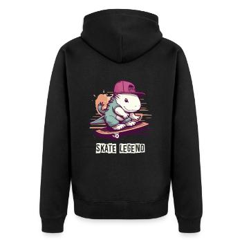 Skate legend - Unisex Premium Organic Zip Hoodie - black - Back - Nico (187cm)