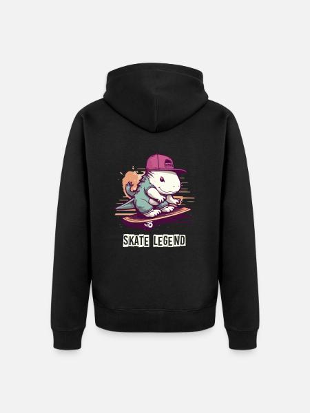 Skate-Legende - Unisex Premium Bio Zip Hoodie - Schwarz