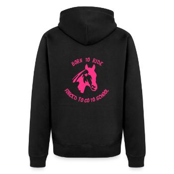 reiten - Unisex Premium Bio Zip Hoodie - Schwarz - Hinten - Nico (187cm)