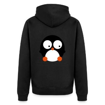 süßer Pinguin - Pinguinküken - Unisex Premium Bio Zip Hoodie - Schwarz - Hinten - Nico (187cm)