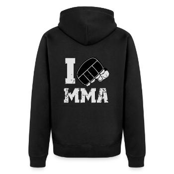I LOVE MMA - Veste à capuche bio Premium Unisexe - noir - Dos - Nico (187cm)