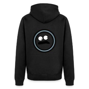 Cute emotional face huh - Unisex Premium Organic Zip Hoodie - black - Back - Nico (187cm)