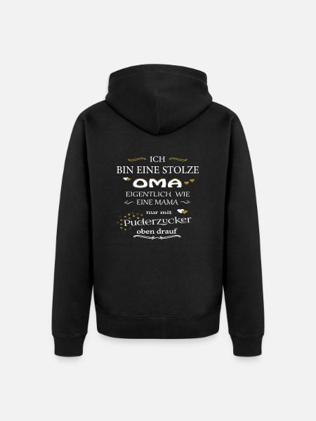 Stolze Oma - Unisex Premium Bio Zip Hoodie - Schwarz