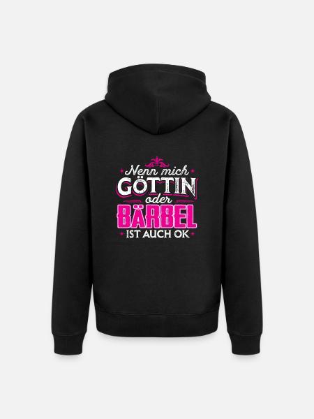 BÄRBEL - Göttin - Unisex Premium Bio Zip Hoodie - Schwarz