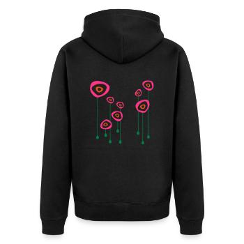 Pusteblume - Unisex Premium Bio Zip Hoodie - Schwarz - Hinten - Nico (187cm)