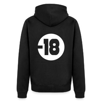 csa 18 - Unisex Premium Bio Zip Hoodie - Schwarz - Hinten - Nico (187cm)