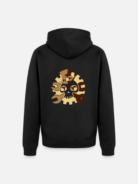 steampunk_skull_3c - Unisex Premium Organic Zip Hoodie - black