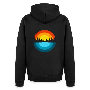 Soleil Montagnes Mer Fjord I Souvenir cadeau - Veste à capuche bio Premium Unisexe - noir - Dos - Nico (187cm)