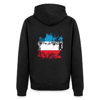 Drapeau Luxembourg Luxembourg - Veste à capuche bio Premium Unisexe - noir - Dos - Nico (187cm)