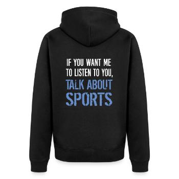 Sport - Unisex Premium Organic Zip Hoodie - black - Back - Nico (187cm)