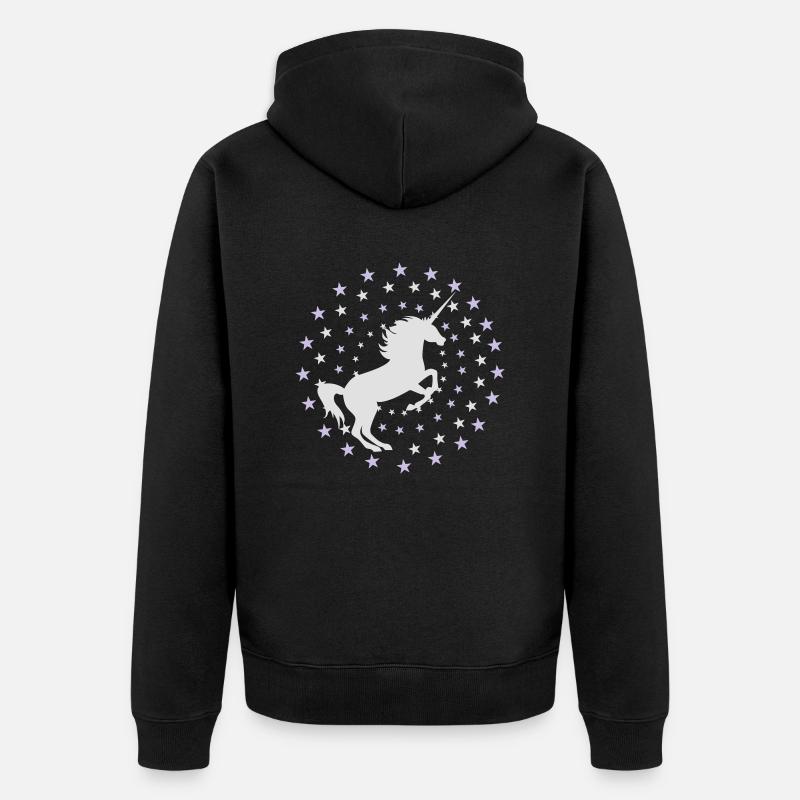 Einhorn - Unisex Premium Bio Zip Hoodie - Schwarz
