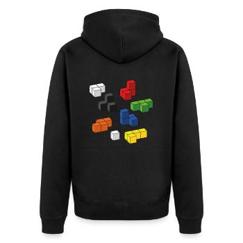 Retrogaming Gift Game Fun Game Gaming Comuter - Unisex Premium Organic Zip Hoodie - black - Back - Nico (187cm)