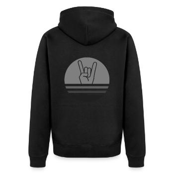Heavy Metal Rock Festival Hardrock Konzert bass - Unisex Premium Bio Zip Hoodie - Schwarz - Hinten - Nico (187cm)