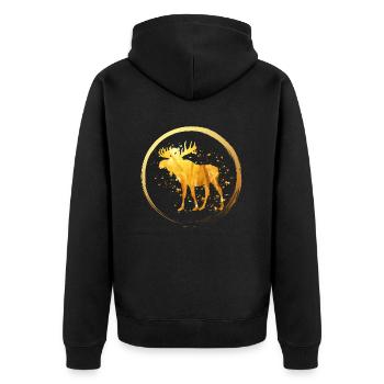logo d'orignal peint - Veste à capuche bio Premium Unisexe - noir - Dos - Nico (187cm)