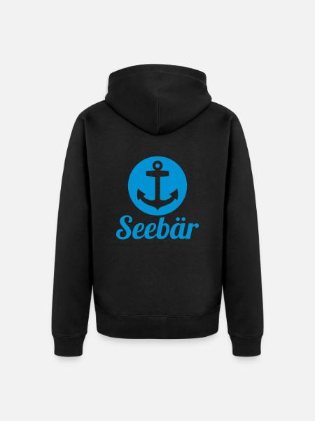 Seebär - Unisex Premium Bio Zip Hoodie - Schwarz