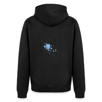 Farbe Klecks Spritzer Maler Geschenk Bunt Art Idee - Unisex Premium Bio Zip Hoodie - Schwarz - Hinten - Nico (187cm)