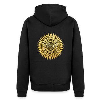 Ornament Peace Flower Power Gift 70s Love - Unisex Premium Organic Zip Hoodie - black - Back - Nico (187cm)