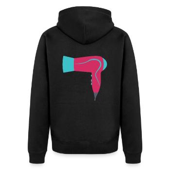 Hair dryer - Unisex Premium Organic Zip Hoodie - black - Back - Nico (187cm)