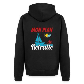 Mon plan de Retraite Bateau à voile Cadeau - Veste à capuche bio Premium Unisexe - noir - Dos - Nico (187cm)