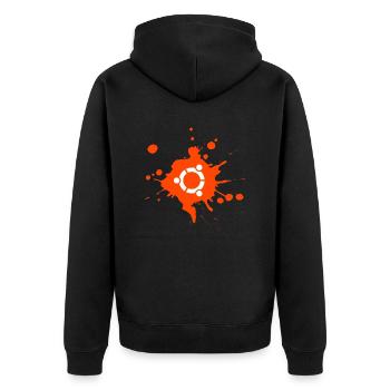 Ursprüngliches Design von Ubuntu1 - Unisex Premium Bio Zip Hoodie - Schwarz - Hinten - Nico (187cm)