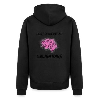 Cerveau - Veste à capuche bio Premium Unisexe - noir - Dos - Nico (187cm)
