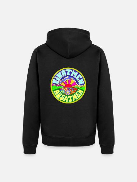 Einatmen - Ausatmen - Unisex Premium Bio Zip Hoodie - Schwarz