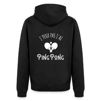 je peux pas j'ai ping-pong - Veste à capuche bio Premium Unisexe - noir - Dos - Nico (187cm)